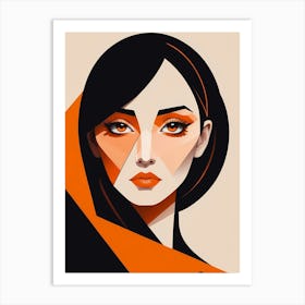 Woman Portrait Minimalism Geometric Pop Art (4) Art Print