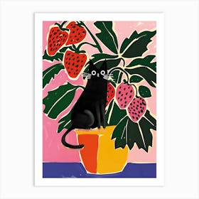 Strawberry Cat Art Print