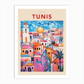 Tunis Tunisia 4 Fauvist Travel Poster Art Print