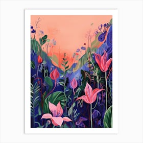 Boho Wildflower Painting Harebell Art Print