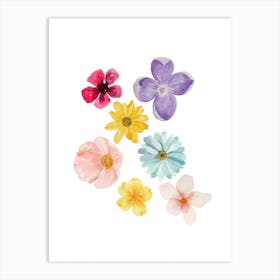 Watercolor Flowers 1 Art Print