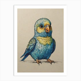 Blue And Yellow Parrot Art Print