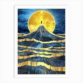 Moon And The Ocean Art Print