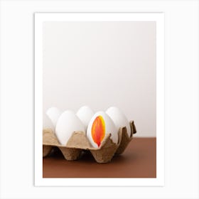 White Egg In A Carton 1 Art Print