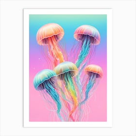 Pastel Jellyfish Art Print