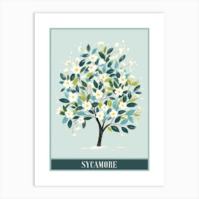 Sycamore Tree Flat Illustration 1 Poster Art Print