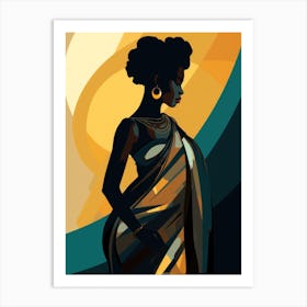 African Woman In Sari Art Print
