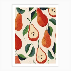 Pear Pattern Illustration 2 Art Print