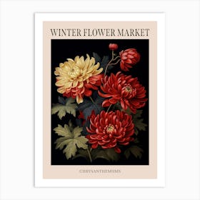 Chrysanthemums 8 Winter Flower Market Poster Art Print