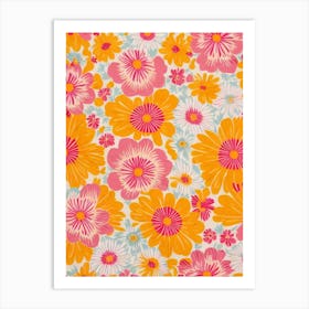 Queen Of The Prairie Floral Print Warm Tones 1 Flower Art Print