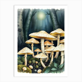 Mushrooms In The Forest 9 Art Print