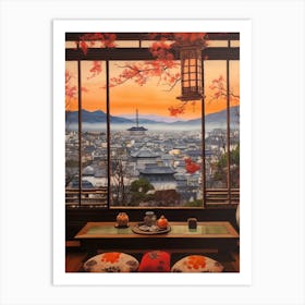 Winter Cityscape Kyoto Japan 2 Art Print