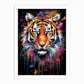Tiger Art In Graffiti Art Style 1 Art Print