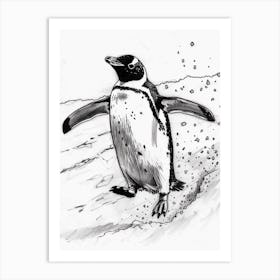 Emperor Penguin Sliding On Ice 3 Art Print