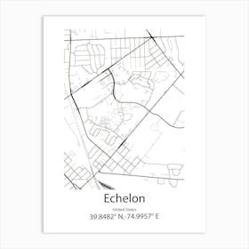 Echelon,United States Minimalist Map Art Print