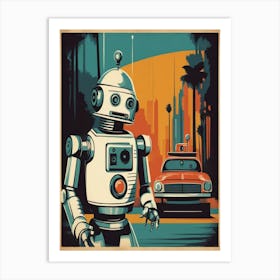 Robot In The City Art Print