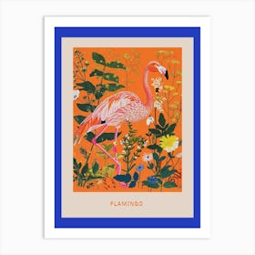 Spring Birds Poster Flamingo Art Print