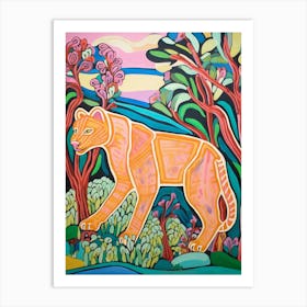 Maximalist Animal Painting Cougar 5 Art Print