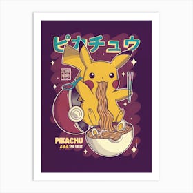 Pikachu Ramen Art Print