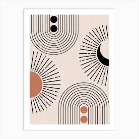 Abstract Geometric Minimalist Modern Shapes Lines Art Print