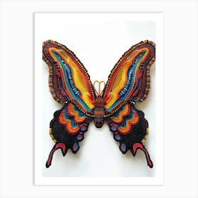 Colorful Butterfly Huichol art Art Print