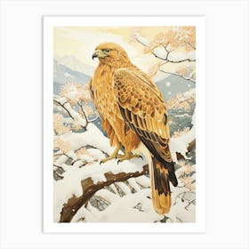 Winter Bird Painting Golden Eagle 2 Art Print