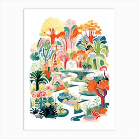 Huntington Desert Garden Usa Modern Illustration 3 Art Print