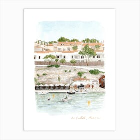 Menorca, Es Castell Harbour Art Print