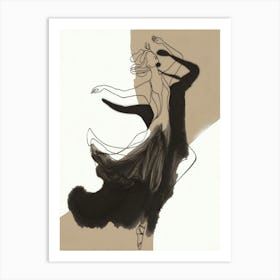 Dancer In Black And White Art Print