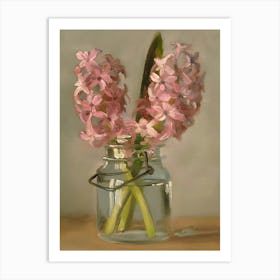 Hyacinths In A Jar Art Print