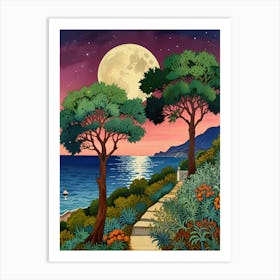 William Morris Full Moon Over The Sea Art Print