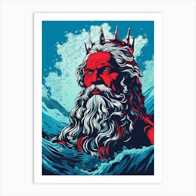 Poseidon Pop Art 1 Art Print