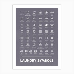 Laundry Symbols Poster For Busy Homes Art Print