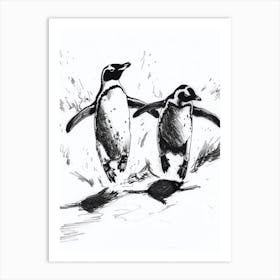 King Penguin Chasing Each Other 4 Art Print