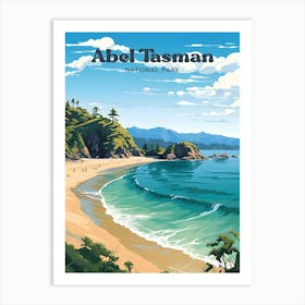 Abel Tasman National Park Poster New Zealand Travel Art Art Print