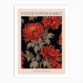 Chrysanthemums 10 Winter Flower Market Poster Art Print