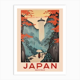Nachi Falls, Visit Japan Vintage Travel Art 4 Art Print