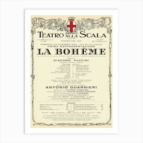 Teatro alla Scala - La Boheme 1 Art Print