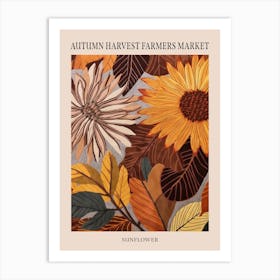 Fall Botanicals Sunflower 3 Poster Art Print