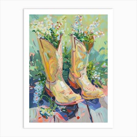 Cowboy Boots And Wildflowers Solomon S Seal 2 Art Print