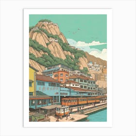 Busan South Korea Travel Illustration 1 Art Print