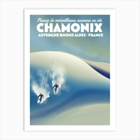 Chamonix retro style ski  Art Print