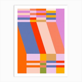 Bold and Playful Mid Century geometric stripes 2 - Bauhaus Inspired Art Print