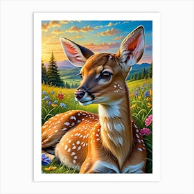 Deer In The Meadow Art Print