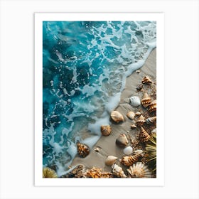 Beach Scene With Palm Trees 1 Art Print