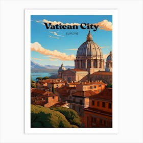 Vatican City Europe Roman Catholic Modern Travel Art Art Print