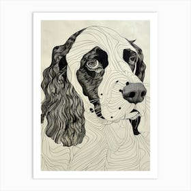 English Springer Spaniel Line Sketch 3 Art Print