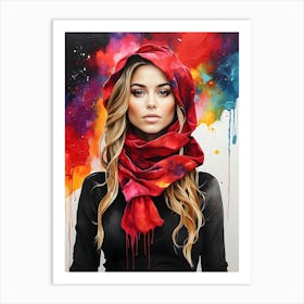 Woman In A Scarf Art Print