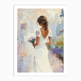 Bride In The Rain Art Print