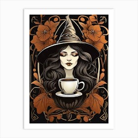 Witch With A Cup Of Coffee 2 Art Print